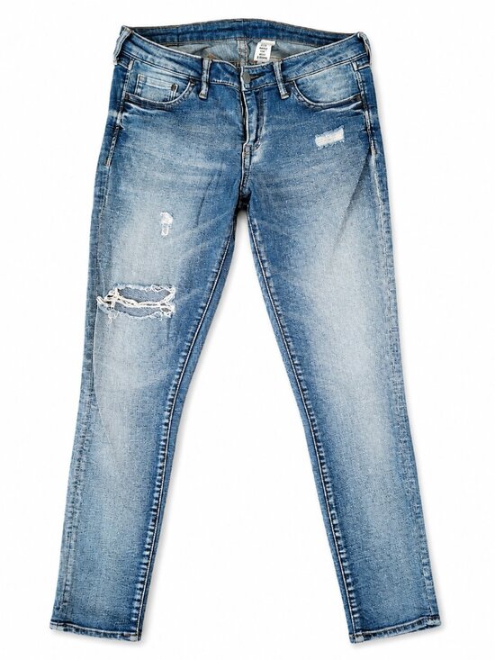 H&M Denim - H&M Skinny Low Waist Distressed Ripped Jeans Size 26/30